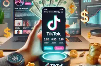 maak een realistische foto hoe verdien je geld met tiktok